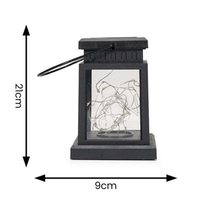 ValueLights Solar Black Outdoor Lantern