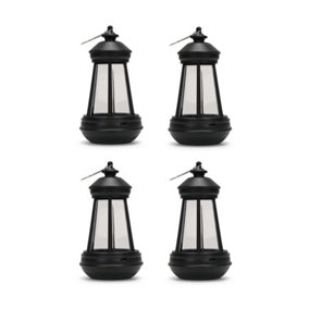 ValueLights Solar Black Outdoor Lantern