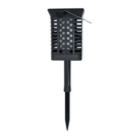 ValueLights Solar Powered Outdoor Garden Rechargeable Multi Function Black Lantern Spike Light with Flame Effect