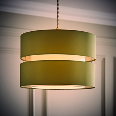 ValueLights Sophia Large Olive 2 Tier Ceiling Light Shade (D)35cm