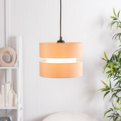 ValueLights Sophia Pair of Small Sand 2 Tier Ceiling Light Shades and ...
