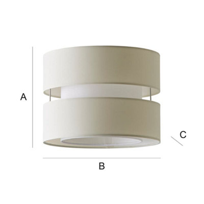ValueLights Sophia Small Cream 2 Tier Ceiling Light Shade (D)26cm