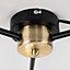 ValueLights Steampunk Style Antique Brass And Matt Black 3 Way Ceiling Light Fitting