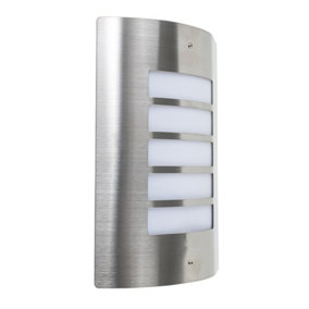 ValueLights Steel And Frosted Lens IP44 Rated Outdoor Garden Wall Mounted Security Light With Bulb Cool White