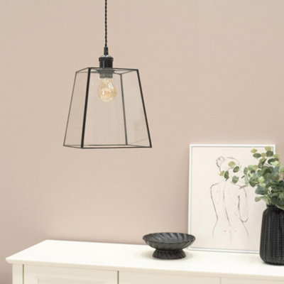 ValueLights Susie Pair of - Matt Black Metal and Clear Glass