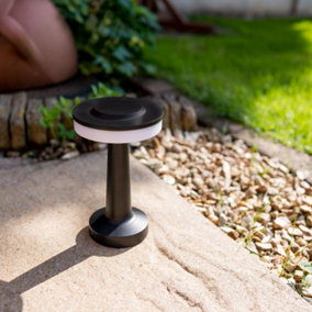 ValueLights Talence Contemporary Wireless Portable Touch Table Lamp with an Integrated Rechargeable LED Mood Light