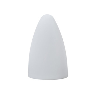 ValueLights Tenzin IP44 Rated Outdoor White Cone Lantern Table Lamp with Integrated Rechargeable Colour Changing LED