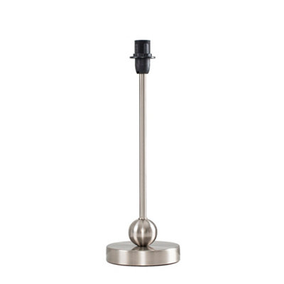 ValueLights Theydon Modern Brushed Chrome Single Stem Metal Ball Table Lamp Base