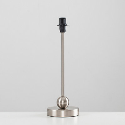 ValueLights Theydon Modern Brushed Chrome Single Stem Metal Ball Table Lamp Base