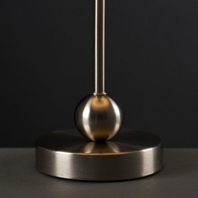 ValueLights Theydon Modern Brushed Chrome Single Stem Metal Ball Table Lamp Base