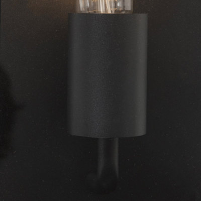ValueLights Tideswell Modern IP44 Rated Black and Glass Rectangular ...