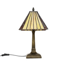 ValueLights Tiffany Antique Brass Floor Lamp