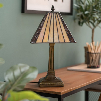 ValueLights Tiffany Antique Brass Floor Lamp