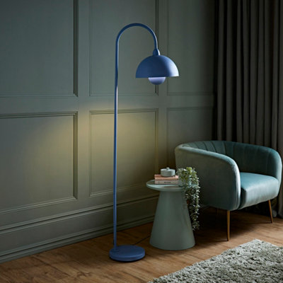 ValueLights Tilly Pastel Sky Blue Arched Dome Shade Metal Floor Lamp with LED Bulb