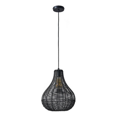 ValueLights Torin Matt Black Ceiling Light Pendant