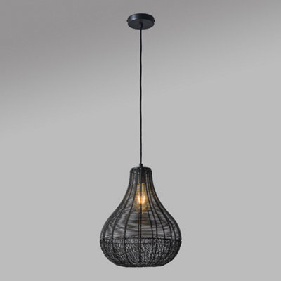 ValueLights Torin Matt Black Ceiling Light Pendant
