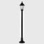 ValueLights Traditional 1.2m Black IP44 Outdoor Garden Lamp Post Bollard Light - Includes 6w LED GLS Bulb 3000K Warm White