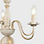 ValueLights Traditional 5 Way White Flemish Style Ceiling Light Chandelier Fitting