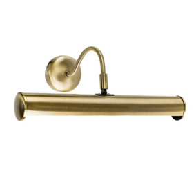 ValueLights Traditional Adjustable Twin Picture Wall Light In Antique Brass Effect Finish