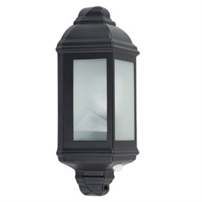 ValueLights Traditional Black Aluminium IP44 Rated PIR Motion Sensor Outdoor Garden Wall Lantern