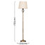 ValueLights Traditional Style Antique Brass Barley Twist Floor Lamp With Beige Light Shade