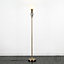 ValueLights Traditional Style Antique Brass Barley Twist Floor Lamp With Frosted Shade