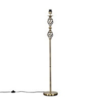 ValueLights Traditional Style Antique Brass Double Twist Floor Lamp Base