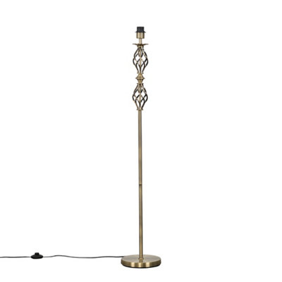 ValueLights Traditional Style Antique Brass Double Twist Floor Lamp Base