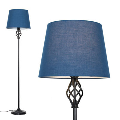 Floor lamp with on sale navy blue shade