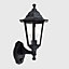 ValueLights Traditional Style Black Outdoor Security PIR Motion Sensor IP44 Rated Wall Light Lantern