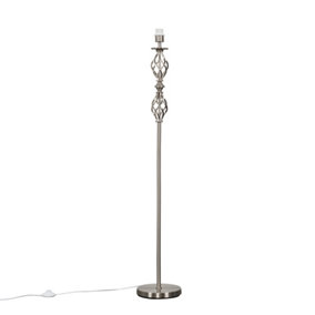 ValueLights Traditional Style Brushed Chrome Double Twist Floor Lamp Base