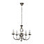 ValueLights Traditional Style Satin Nickel Barley Twist 5 Way Ceiling Light Chandelier