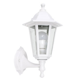 ValueLights Traditional Style White Outdoor Security IP44 Rated Wall Light Lantern