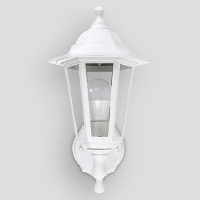ValueLights Traditional Style White Outdoor Security IP44 Rated Wall Light Lantern