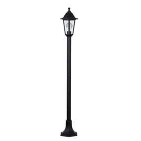 ValueLights Traditional Victorian Style 1.2m Black IP44 Outdoor Garden Lamp Post Bollard Light With 15w LED GLS Bulb In Cool White