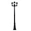 ValueLights Traditional Victorian Style 1.95m Black 3 Way IP44 Outdoor Garden Lamp Post Light With 15w LED GLS Bulbs Cool White