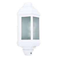 ValueLights Traditional White Aluminium IP44 Rated PIR Motion Sensor Outdoor Garden Wall Lantern
