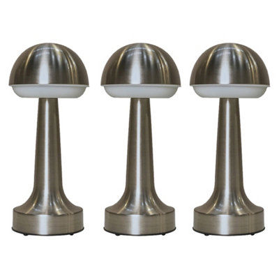 ValueLights Troy 3 Pack Satin Nickel Outdoor Table Lamp