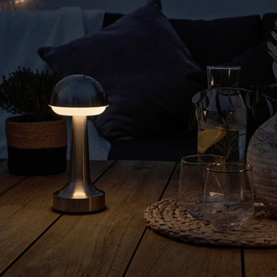 ValueLights Troy 3 Pack Satin Nickel Outdoor Table Lamp