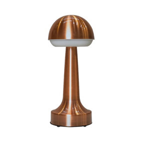 ValueLights Troy Integrated LED Rechargeable Mood Light Wireless Portable Copper Touch Table Lamp
