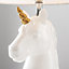 ValueLights Unicorn Table Lamp With White Shade - Includes Bulb