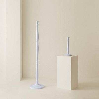ValueLights Victoria Traditional White Wood Candlestick Table Lamp Base