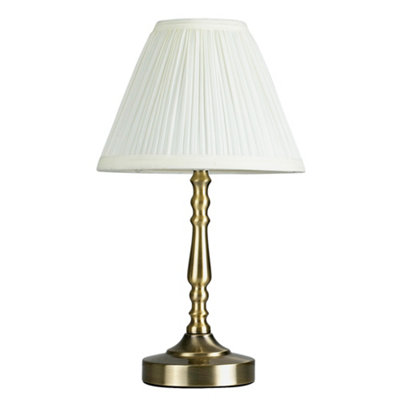 Antique Brass Table Lamp With Cream Shade