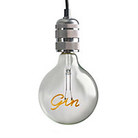 ValueLights Vintage Style 2w LED ES E27 Edison Screw Word Script Gin Design Clear Light Bulb - Gin