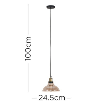 Amber Glass Shade, Black Metal Finish pendant shops light-Negotiable price.