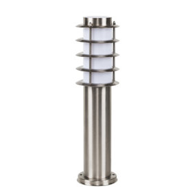 ValueLights Wharf Modern Integrated LED Outdoor Stainless Steel Bollard Lantern Post Light