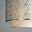 ValueLights White And Grey Geometric Design Cylinder Ceiling Pendant Light Shade