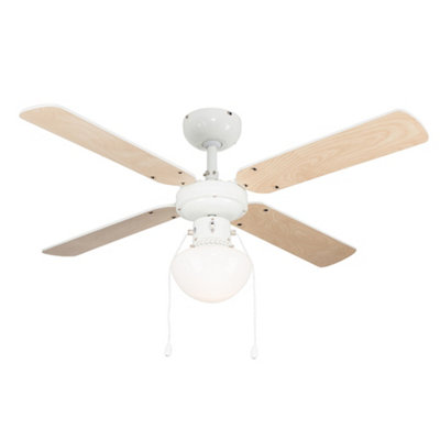 ValueLights White Ceiling Fan Light | DIY at B&Q