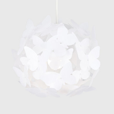 ValueLights White Ceiling Pendant Shade and E27 GLS LED 6W Warm White 3000K Bulb