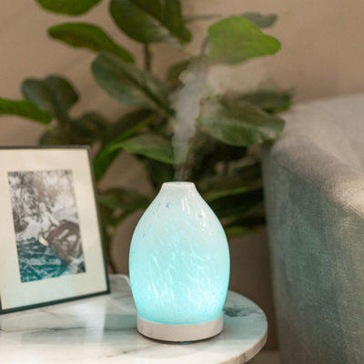 ValueLights White Confetti Glass Aroma Diffuser Lamp Essential Oil ...